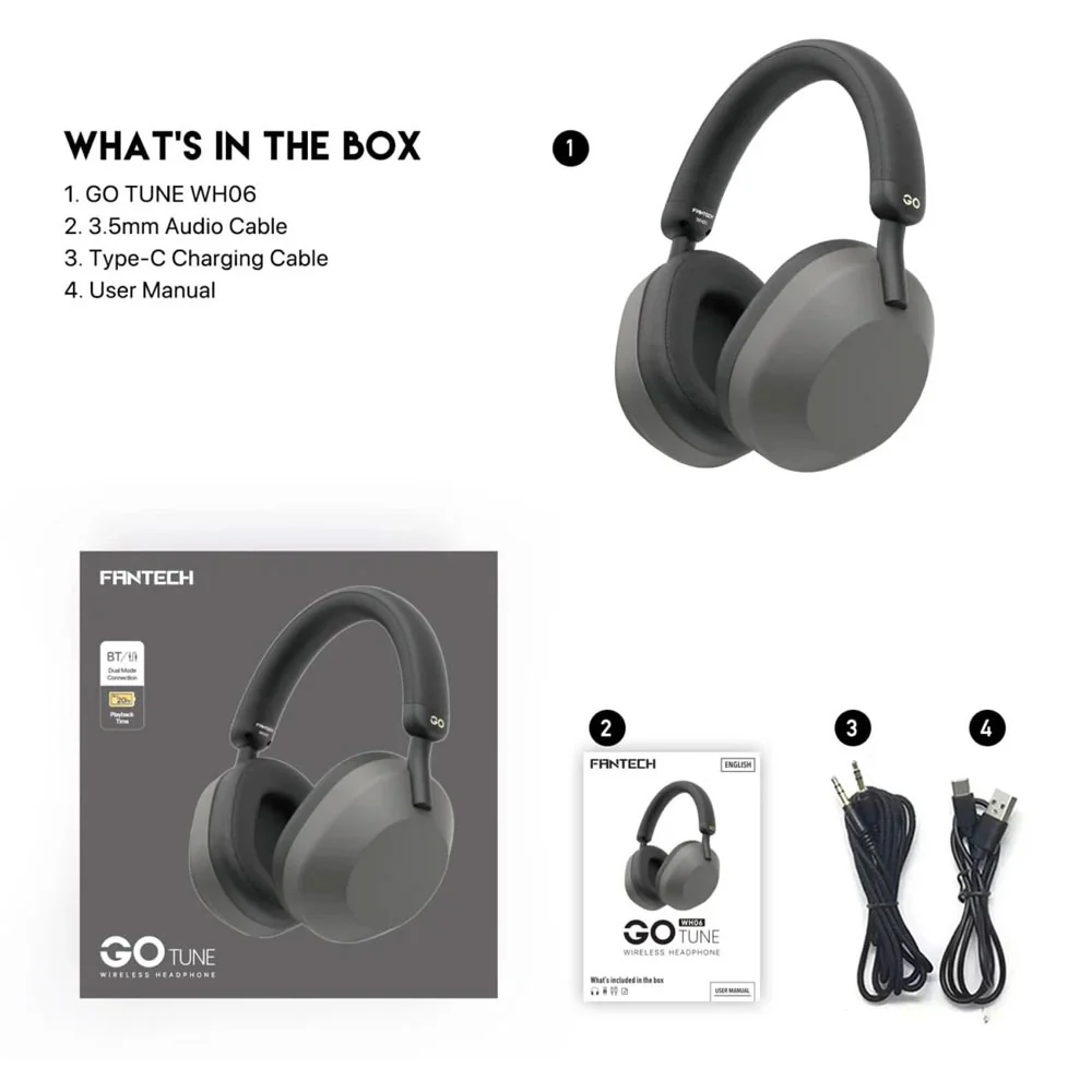 Fantech WH06 Go Tune Wired & Wireless Blutooth Headset Fantech WH06 Go Tune Wired & Wireless Blutooth Headset